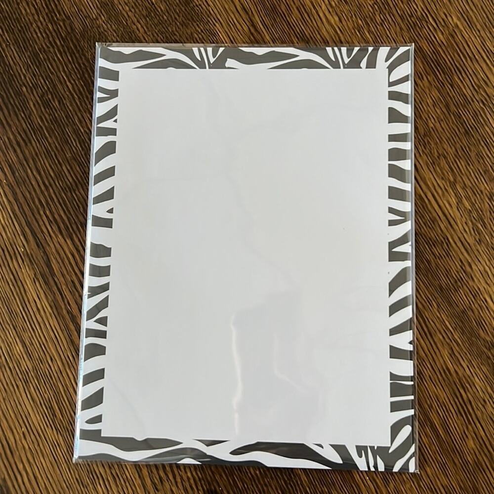 Zebra Print Stationery Paper 8.5” x 11”